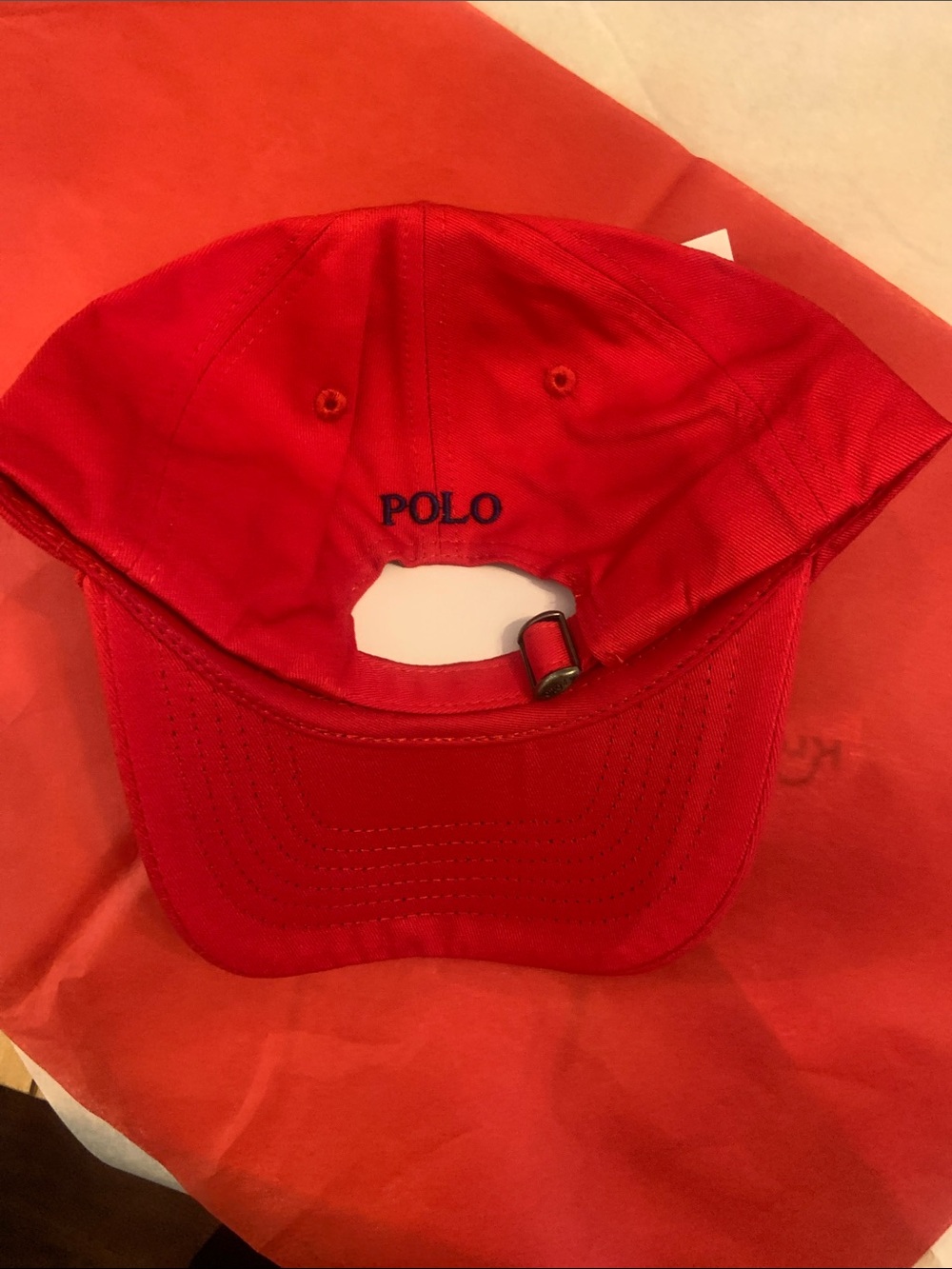 Polo by Ralph Lauren Red Cap with Navy Pony - Picture 4 of 8